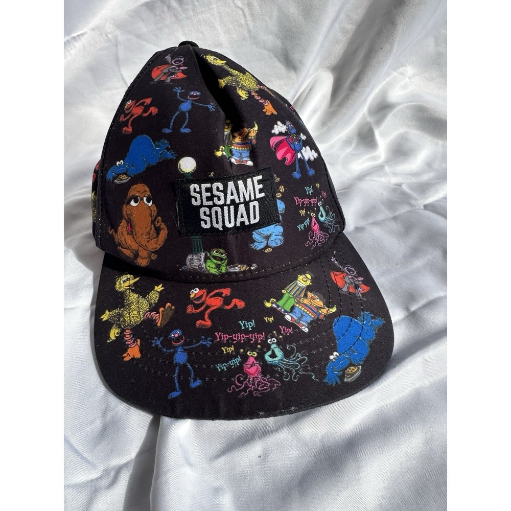 Sesame Street Youth‎ Snapback Hat Elmo Cookie Monster Adjustable Cap EUC